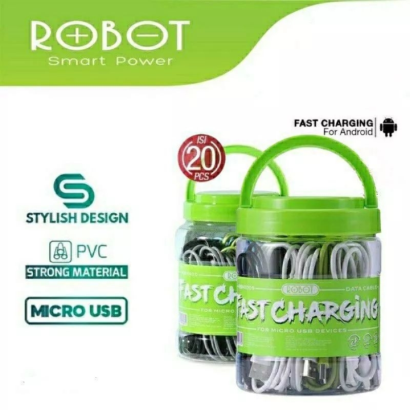 KABEL DATA ROBOT RBM100S KABEL DATA MICRO USB ISI 20 PCS ORI