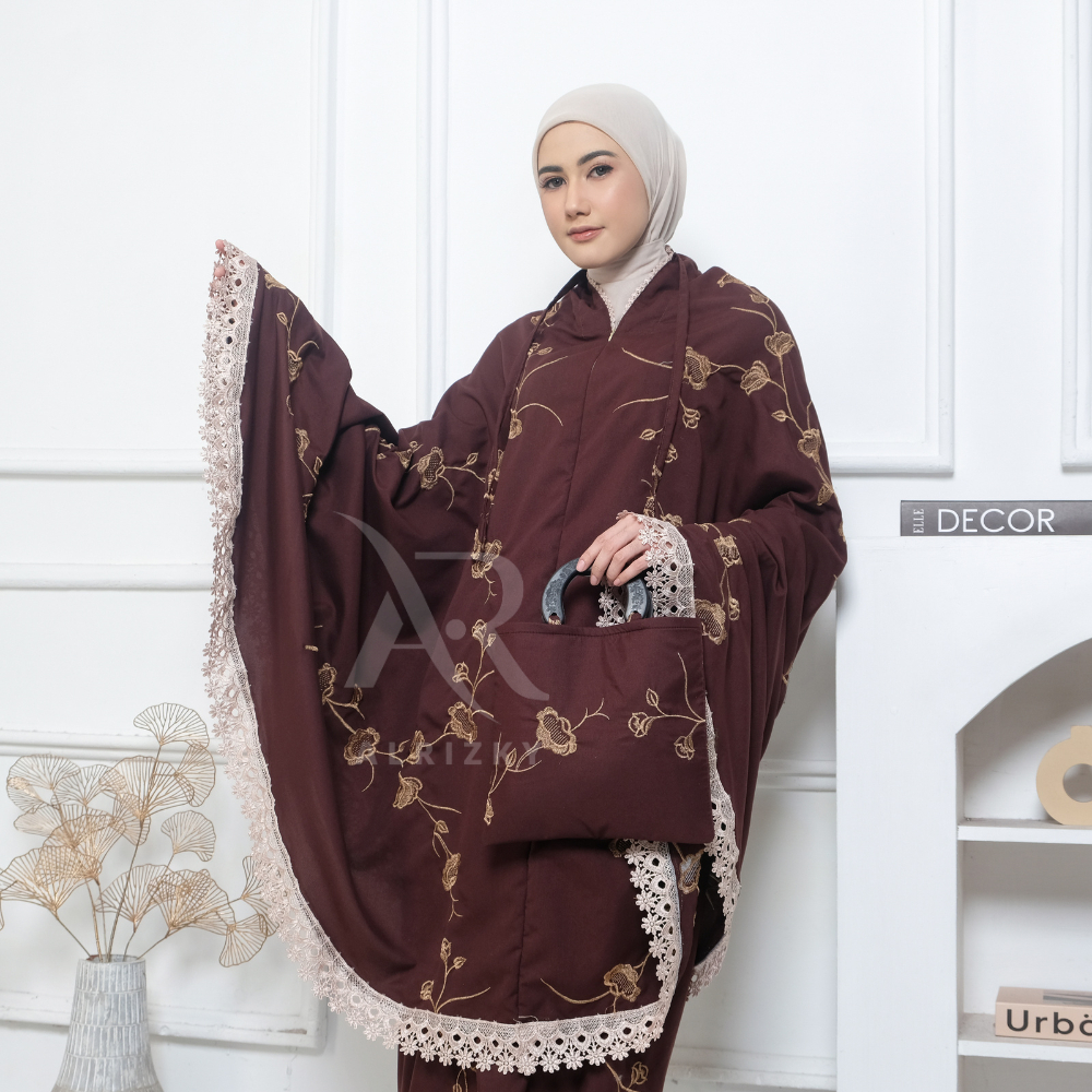 ALRIZKY - Mukena Dewasa 2in1 Katun Mikro Zuhaira Bordir