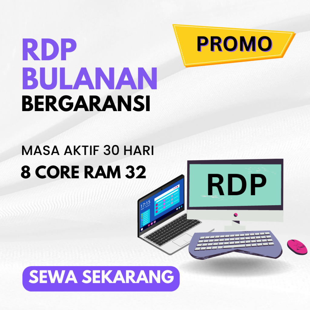 RDP 8 CORE 32 GB RAM BERGARANSI DAN MURAH