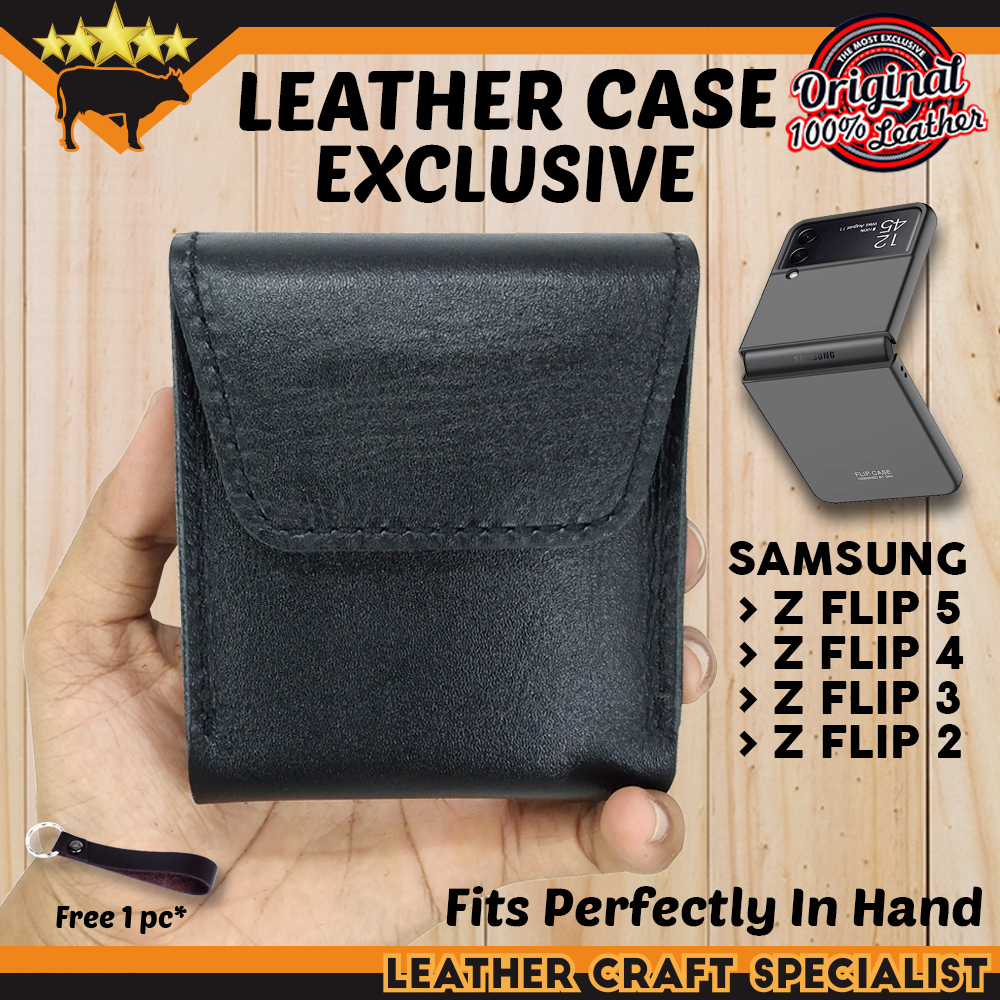 CASE SAMSUNG Z FLIP 5, Z FLIP 4, Z FLIP 3, Z FLIP 2 EXCLUSIVE LEATHER KULIT ASLI
