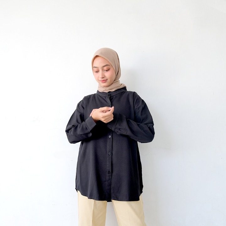 THIRANA SHIR KEMEJA SHANGHAI RAYON PREMIUM || KEMEJA WANITA RAYON PREMIUM Kemeja Polos Wanita Rayon 