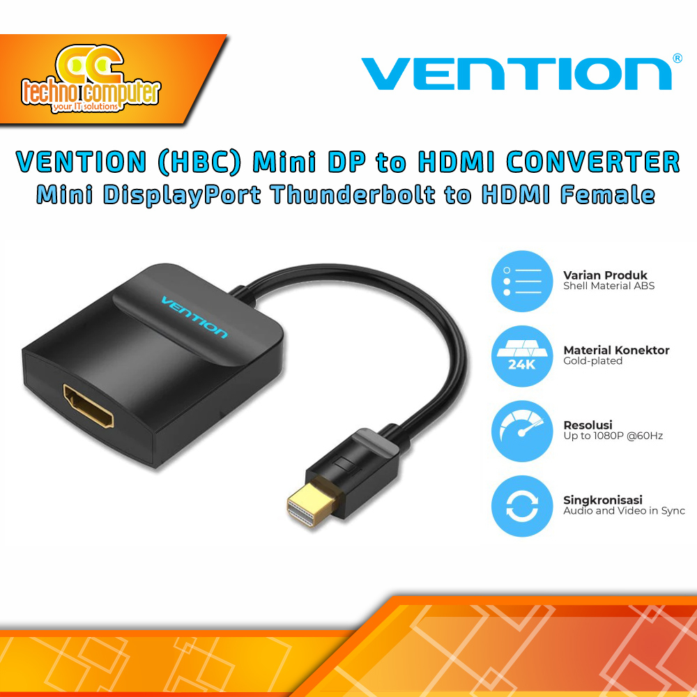 VENTION CONVERTER ADAPTER Mini DisplayPort Thunderbolt to HDMI Female - HBC