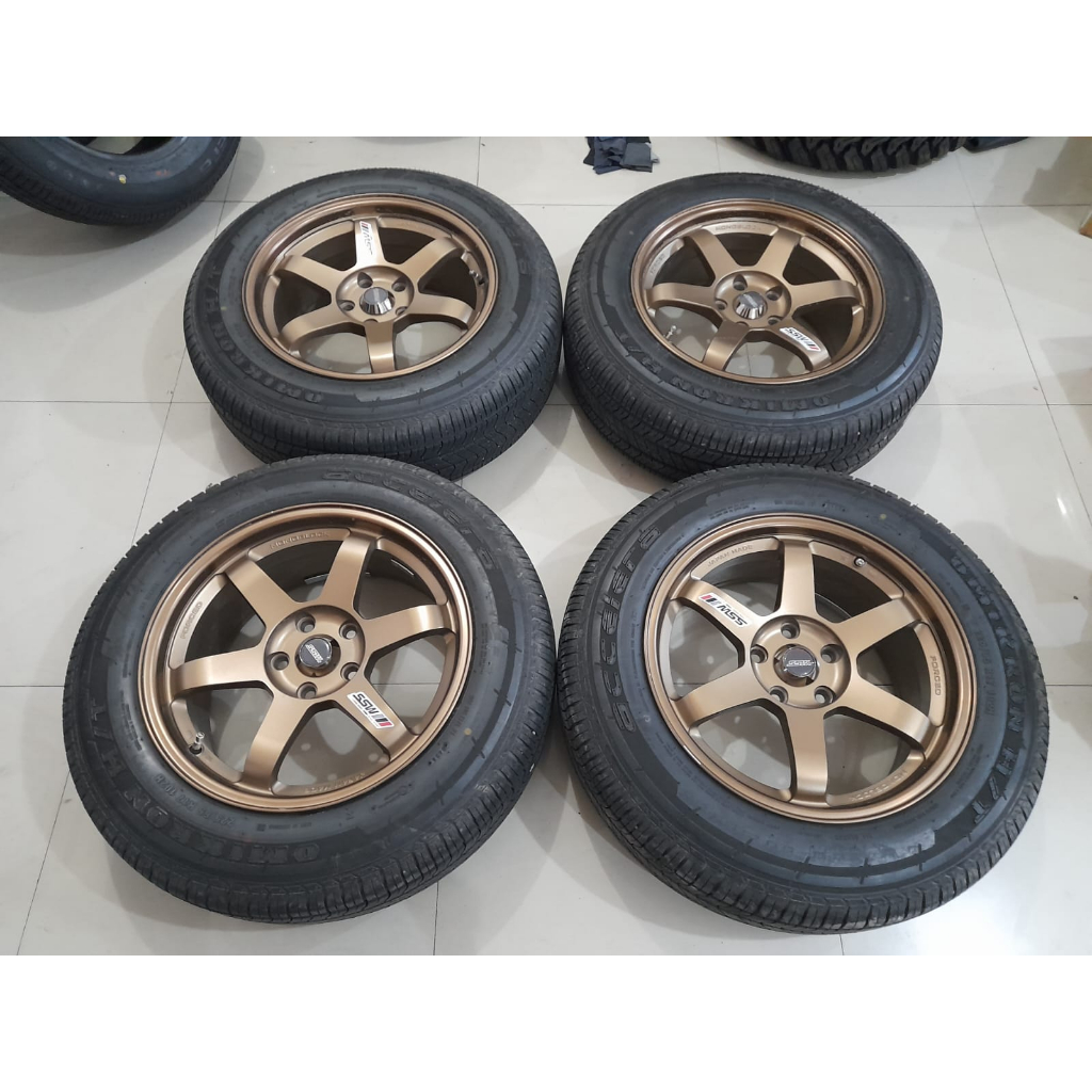 Velg Bekas Mobil CRV, Terios, Xtrail, Ring 17 Velg TE37 SSW Ban 225 65 R17 Accelera Ht