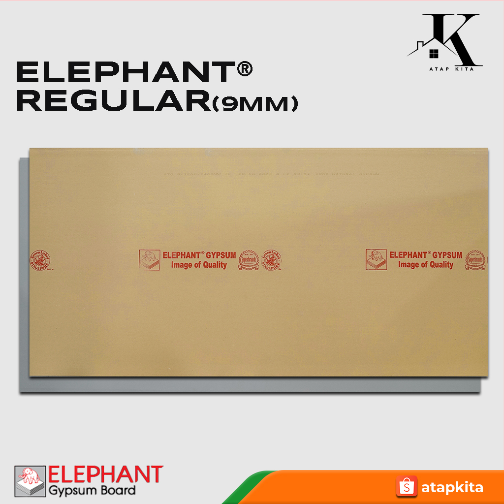 Gipsum Elephant 9mm / Gypsum Elephant / Gypsum Board / Papan Gipsum