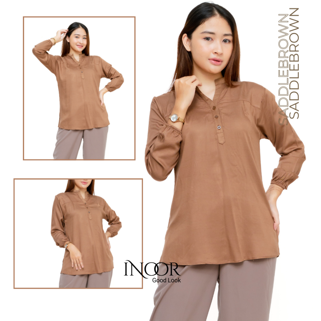 Alena Blouse Size Standar dan Jumbo Cotton Twill Rayon Uniqlo// ATASAN WANITA // BLUS KERJA // Blous