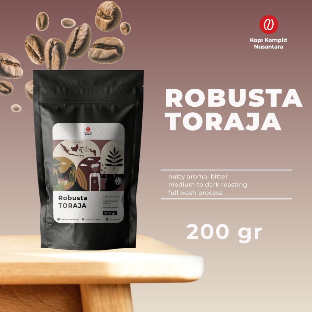 

Robusta Toraja Medium to Dark Roasting - Kopi Biji dan Bubuk