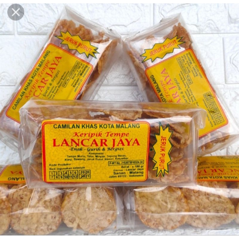 

Lancar Jaya , kripik tempe, rasa original atau jeruk purut