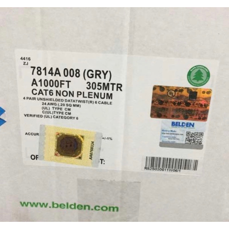 CABLE LAN UTP  CAT 6 BELDEN USA