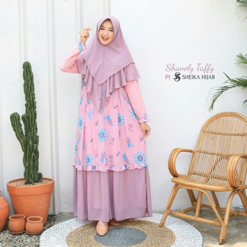 GAMIS SHANELY GAMIS MOTIF BUNGA-BUNGA GAMIS REMAJA DRESS KEKINIAN