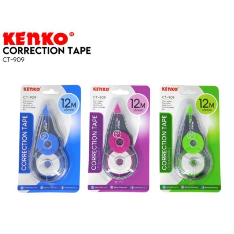 

[ LUSIN MURAH ] Pita Koreksi Correction Tape Tipe X Kertas Kenko CT-909 12 m