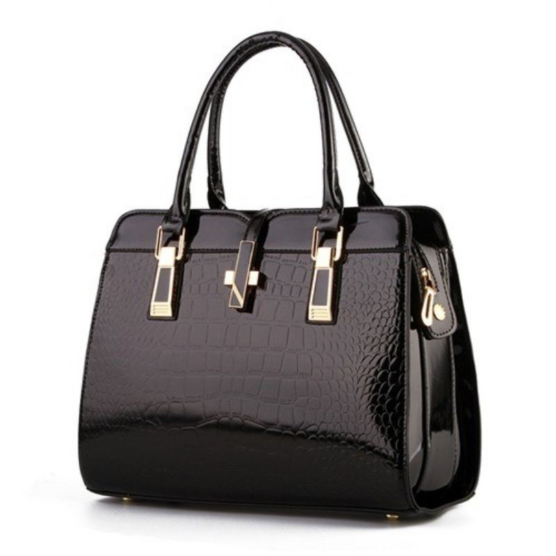 302702 Tas CROCO GLOSSY Wanita Import Premium Handbag Ibu Ibu Besar Kondangan 507436 201067 101040