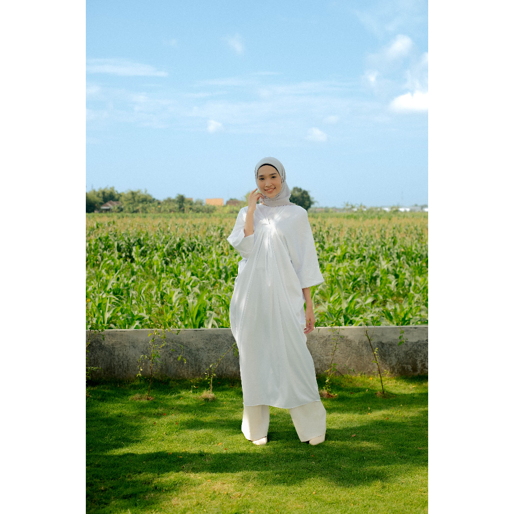 Kaftan Silk | Kaftan Dress Lebaran Bahan Armani Silk | Gamis Polos Wanita Muslimah