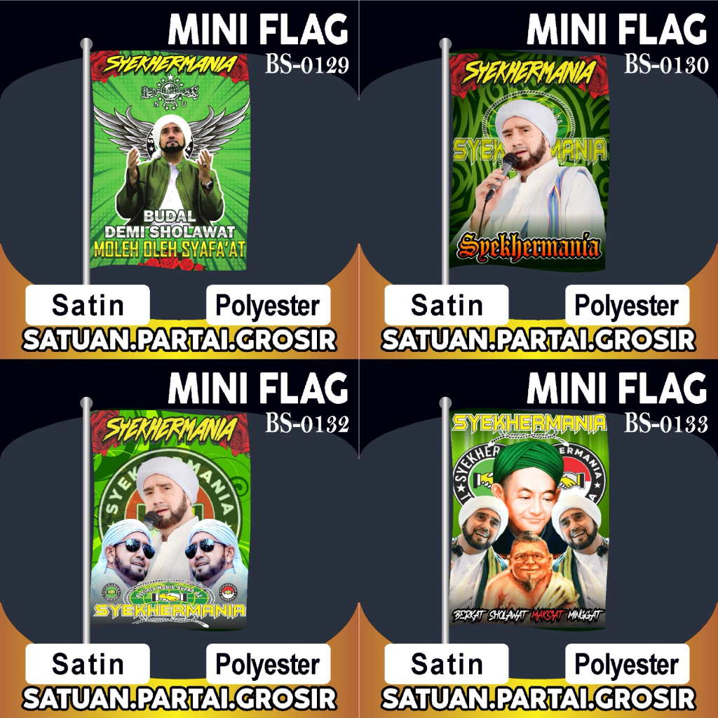 CETAK BENDERA PRINTING SYEKHERMANIA V31/BENDERA CUSTOM SYEKHERMANIA