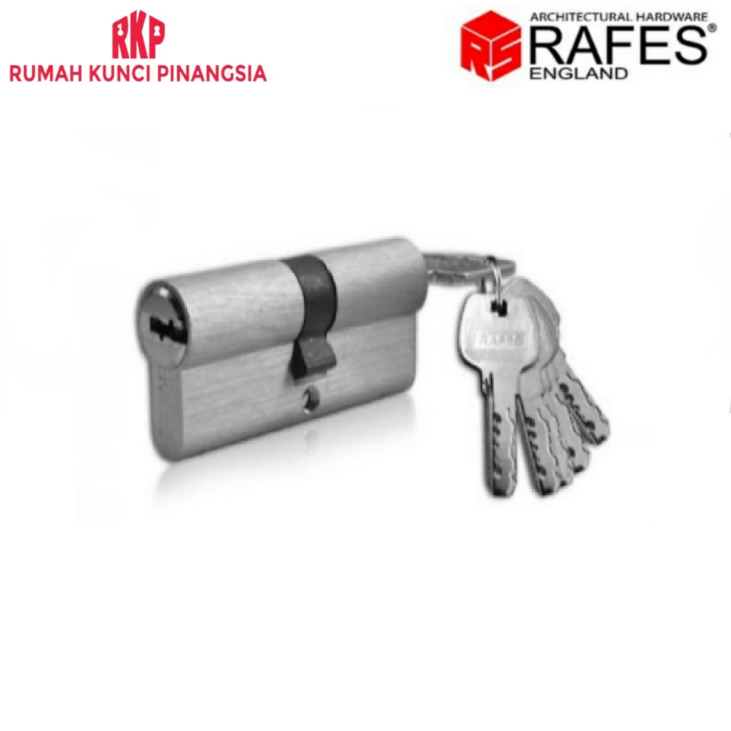 Door Cylinder Lock Kunci Silinder Pintu Kunci-Kunci 6.5 cm Silver Kuningan RAFES SL 6449