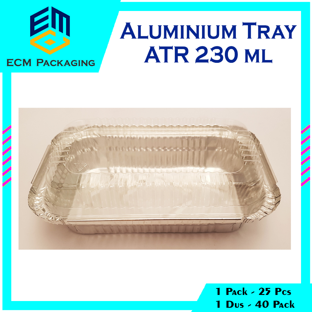 Aluminium Foil Tray ATR 230 ml / Aluminium Foil Cup / Kotak Aluminium + TUTUP 25pcs Macaroni Schotel