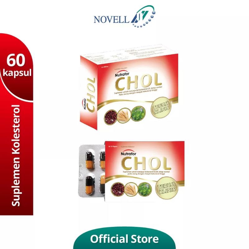 Nutrafor Chol 60 obat kolesterol ampuh Suplemen Herbal Bantu Kontrol Lemak Darah