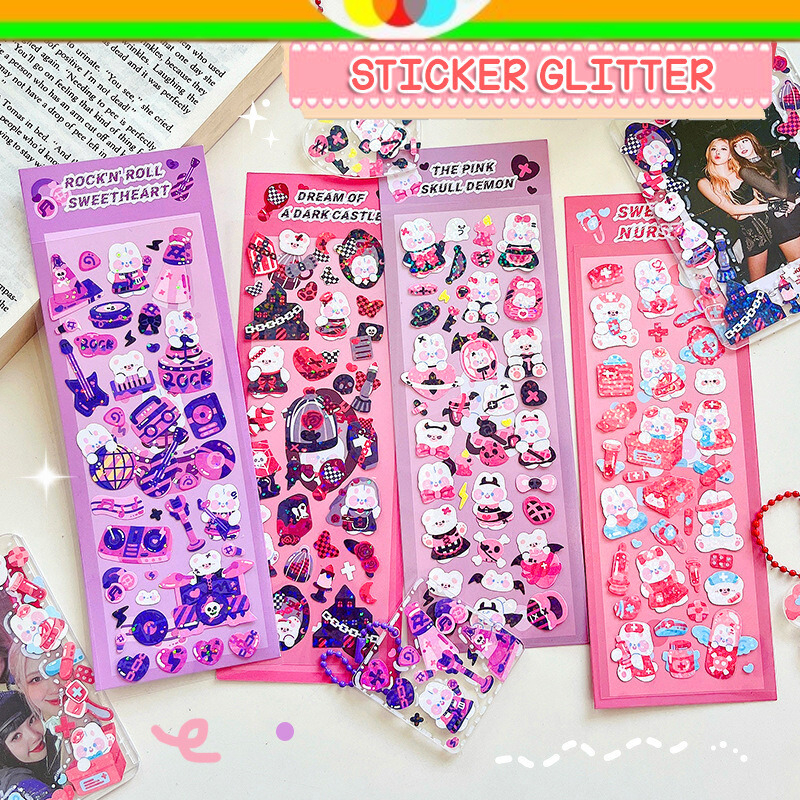 

STIKER GLITTER HOLOGRAM ISI 1 LEMBAR SINGLE MOTIF HALLOWEEN GOTHIC RABBIT BEAR BUBBLE CUTE LUCU WATERPROOF MODEL KOREA STICKER LASER @sakimyo