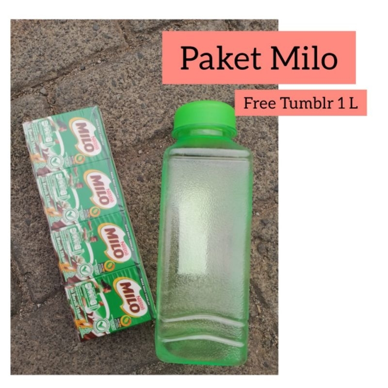 

Paket Milo isi 4 Milo dapet Tumblr 1 liter