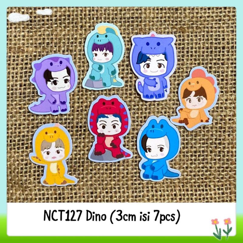 

7pcs sticker tempelan glossy NCT dream dino