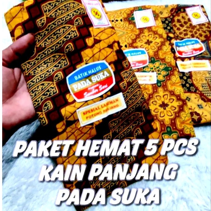 5 pcs kain panjang batik pada suka, jarik panjang samping kebat ibu melahirkan, kain panjang fatimgr