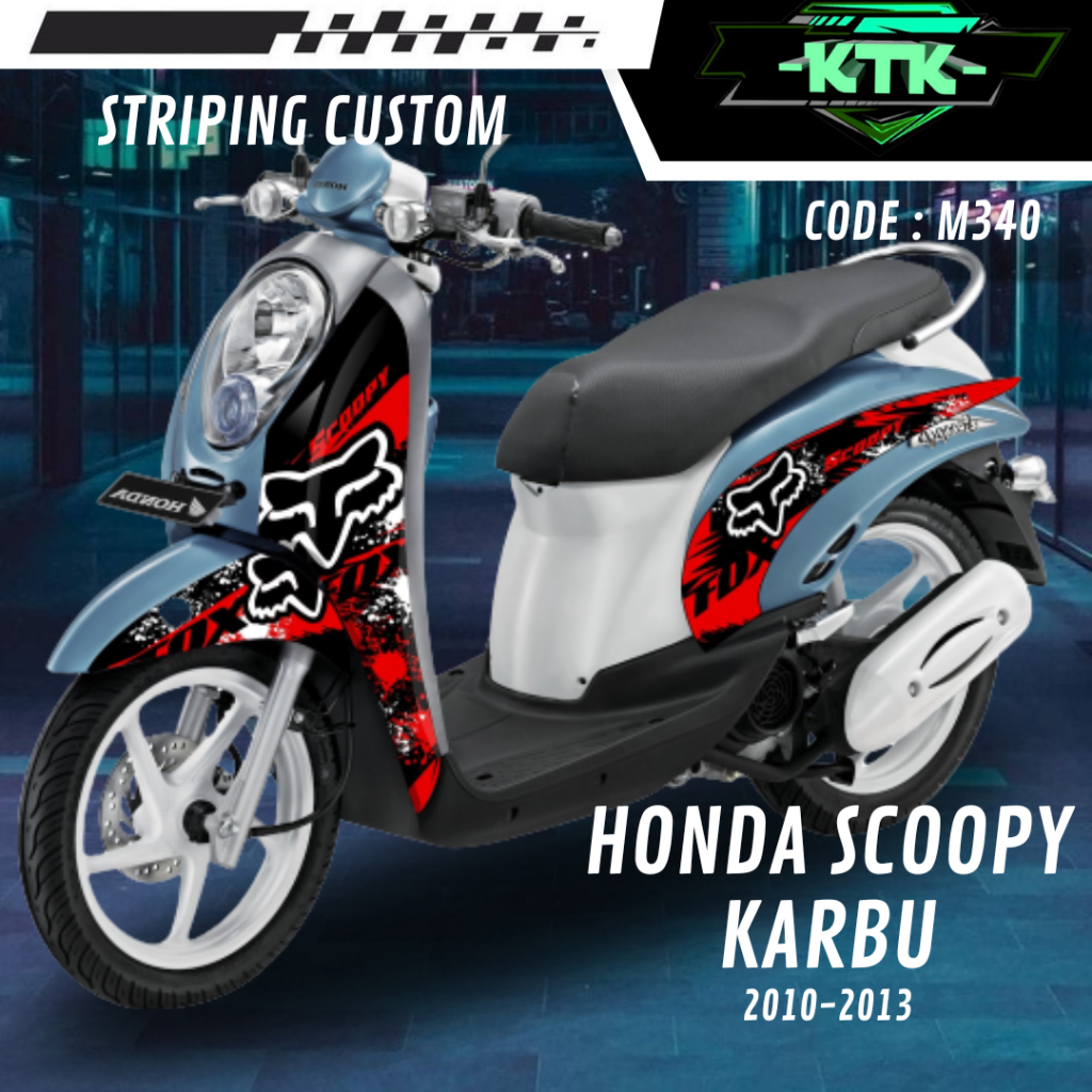 Lis Striping Stiker List Les Variasi Sticker Aksesoris Pelindung Body Logo Emblem Motor Honda Scoopy