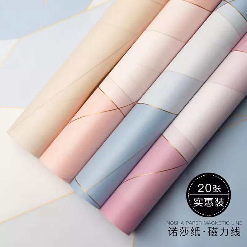 

5 Lembar Kertas Buket Cellophane Cross line