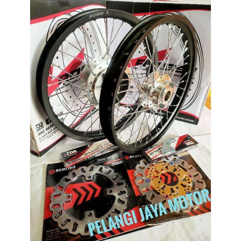 Sepaket Velg Ninja150R - Ninja Rr - tromol set jari velg cakram depan belakang dan breket depan velg