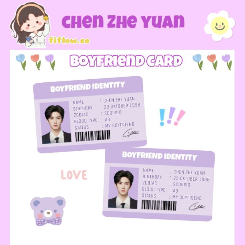 BOYFRIEND CARD CHEN ZHE YUAN/DRAMA HIDDEN LOVE