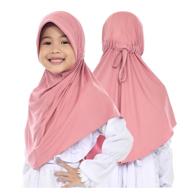 HIJAB SERUT ANAK/KERUDUNG SERUT ANAK/TERMURAH DN TERLARIS/BERGOK SERUT TALI/HIJAB SERUT ANAK SEKOLAH