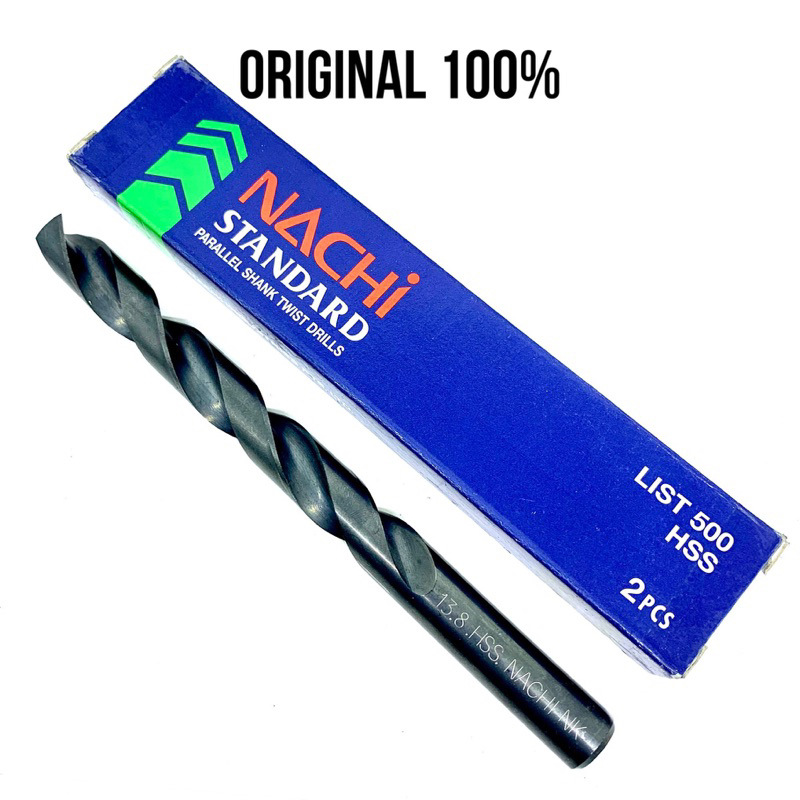 Bor Drill 13.8 mm HSS merk Nachi Japan original baru..Drill Bor 13.8mm