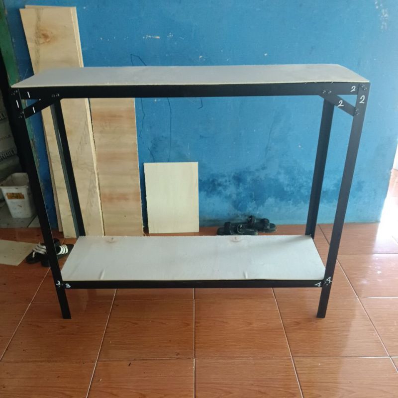 Rak Aquarium, Rak aquarium P120cm L40cm T70 2 susun, Rak serbaguna, rak custom, rak besi siku, rak b