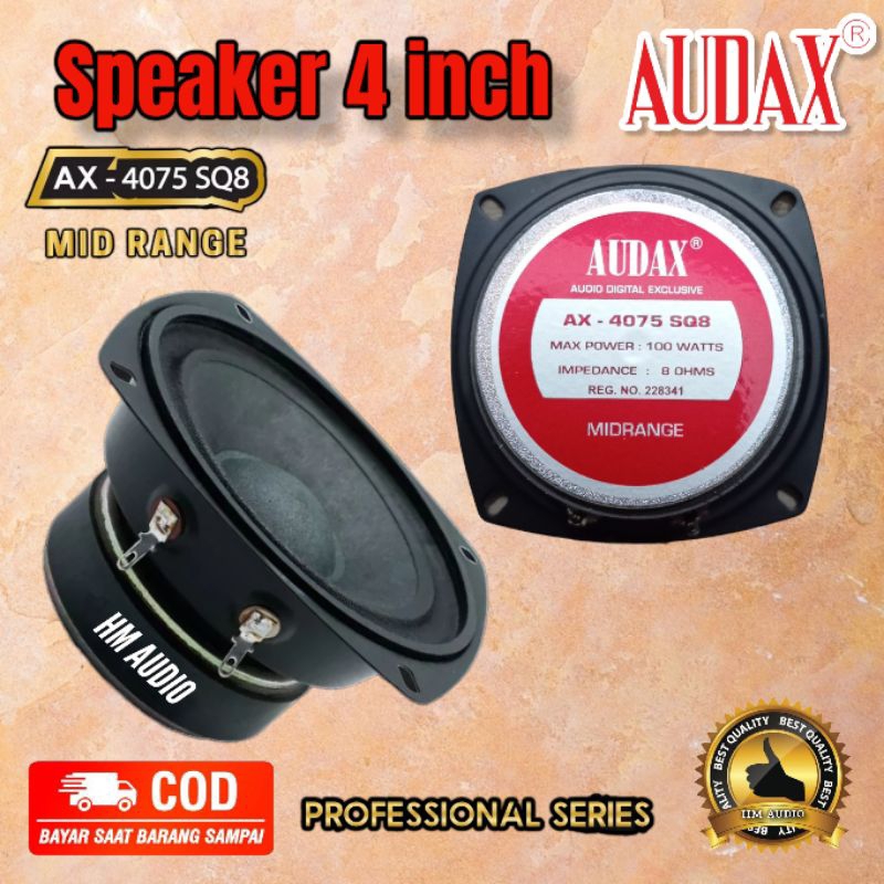 Speaker 4 inch Audax midel AX-4075 SQ8 Mid Range dan AX-4074 SQ8