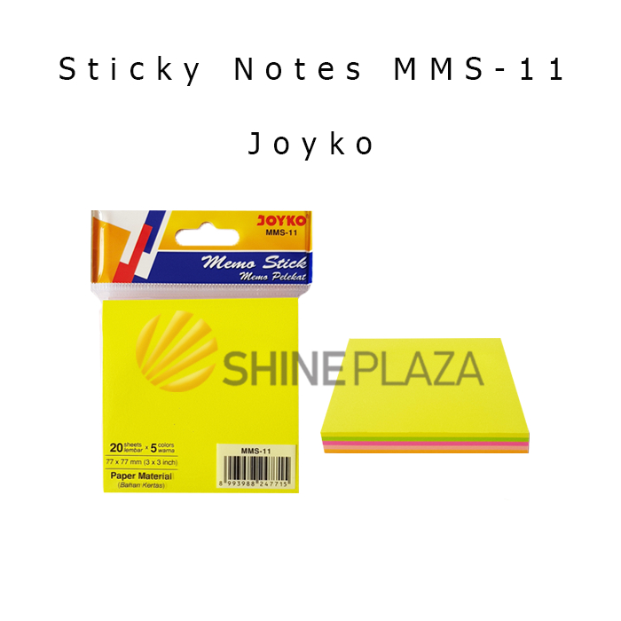 

Memo Tempel Sticky Notes Joyko MMS-11 - Kertas Stick Note Pad Warna Joyko