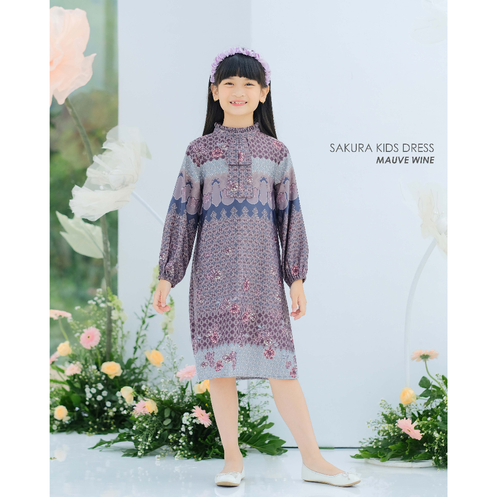 Mayoutfit Peony Set Series Mauve Wine | Sarimbit Lebaran Baju Muslim Raya Keluarga-3