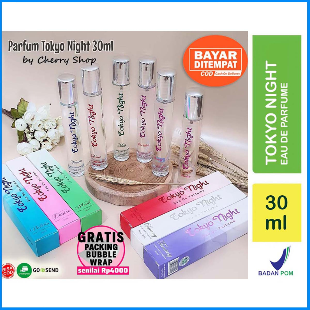 [FREE BUBBLE WRAP & KARDUS] [BPOM] Tokyo Night Eau De Parfum 30ml | Woman | Parfum Badan