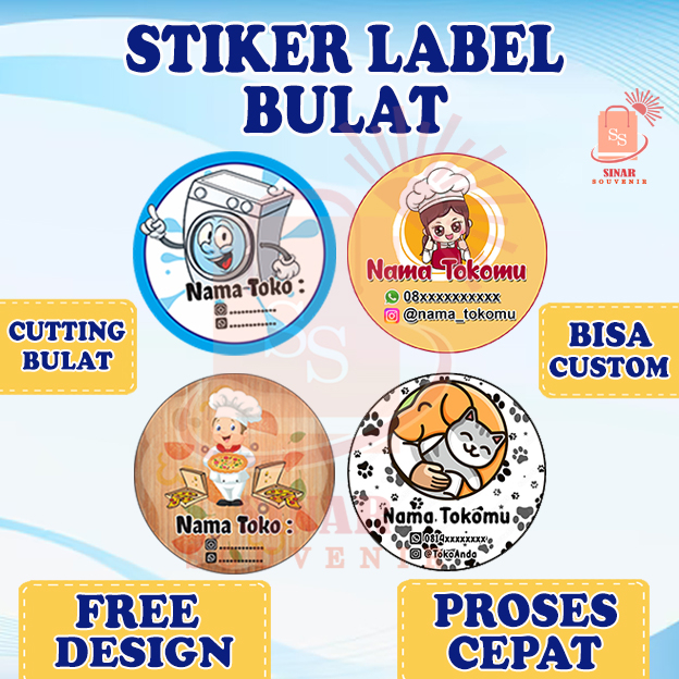 

STIKER CATERING LOGO CUSTOM LABEL MAKANAN BUKU ANAK GRATIS DESIGN UK A3+ 1 HARI JADI
