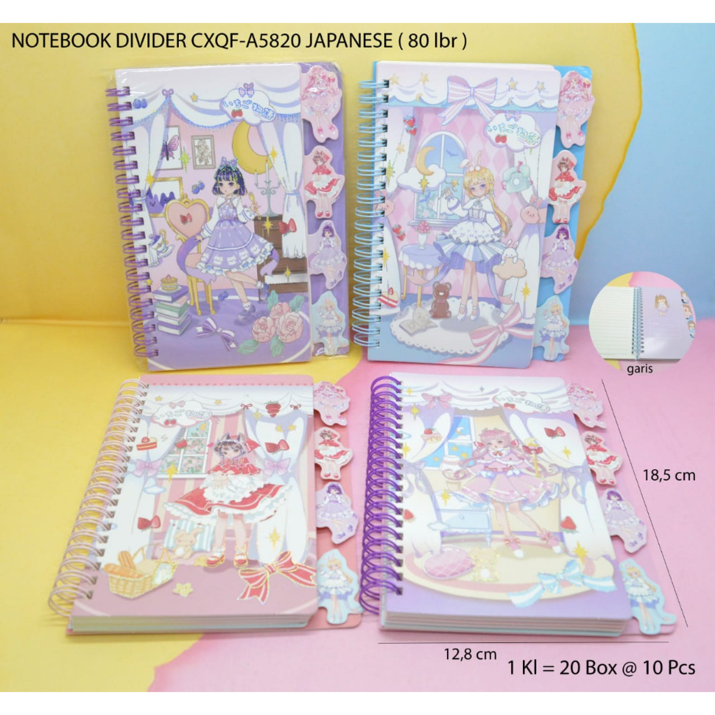 

Buku Catatan / Notebook Spiral A5 Motif Lucu Cartoon Girl