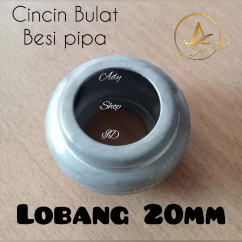 cincin bulat cincin gentong besi pipa ukuran lobang 20mm bahan besi plat hiasan aksesoris pagar besi