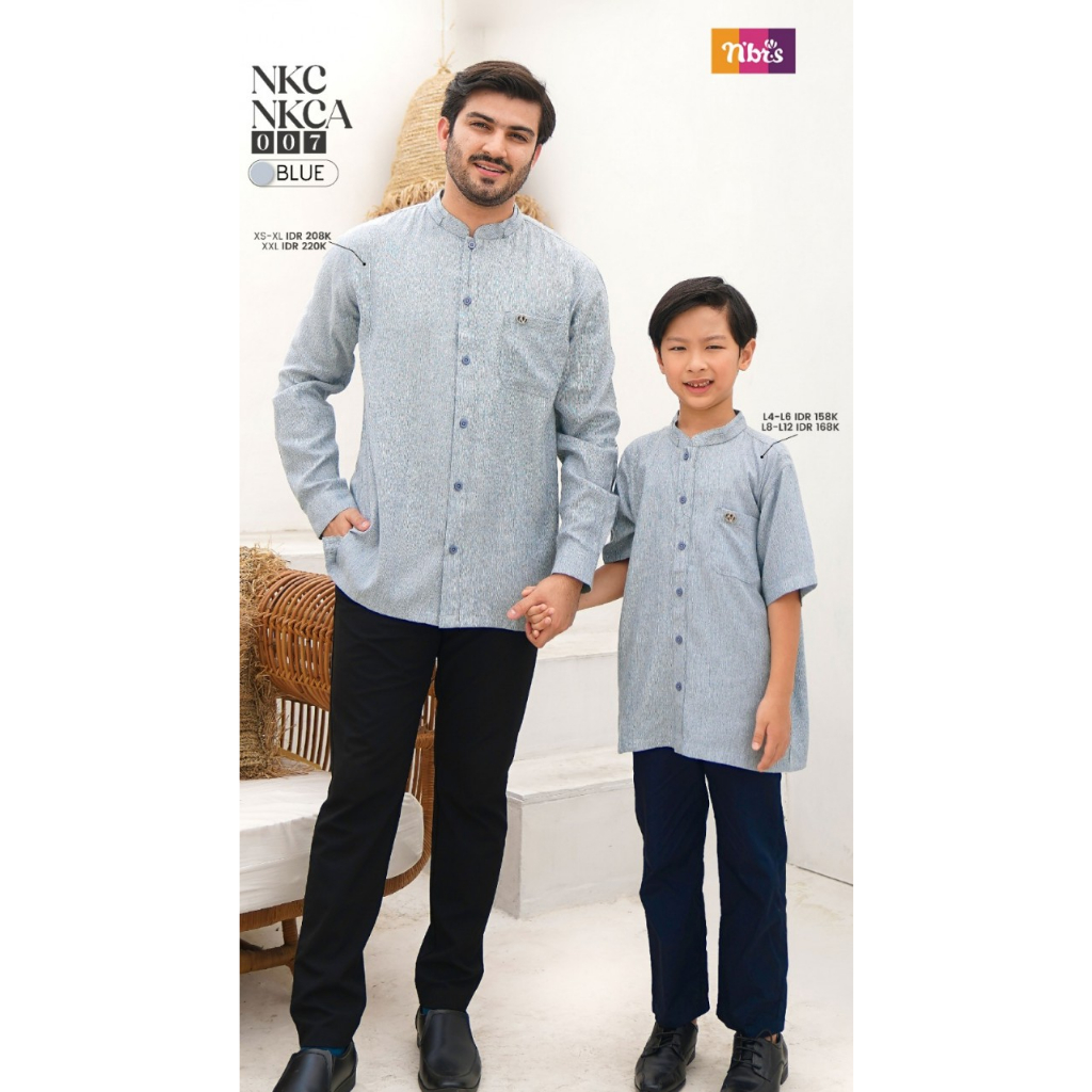 Baju Muslim Koko Couple Ayah Dan Anak Nibras Terbaru NKCA 007