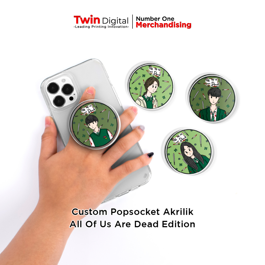 Twindigital Custom Popsocket Akrilik Edisi Zombie All of Dead Pop Socket 3D Stand Hp - Hand Griptok 