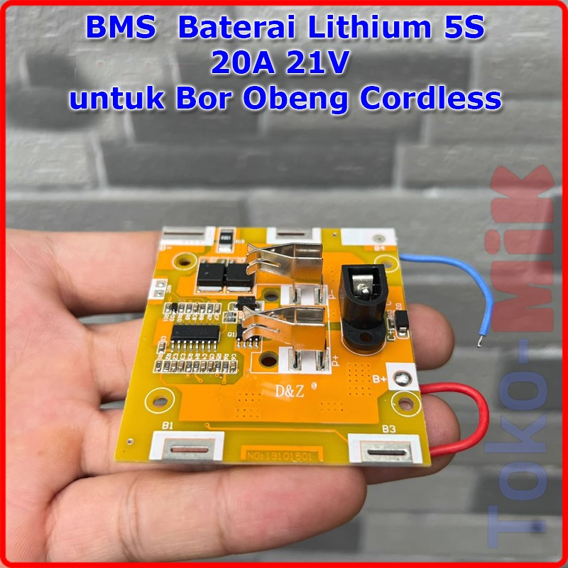 BMS 5S 20A 21V 18V Baterai Li-ion Lithium Bor Obeng Cordless