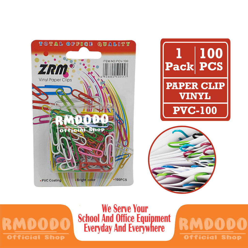 

Rmdodo - Paper Clip Color [1 Pack - 100 Pcs Clip] / Klip Kertas Vinyl / Penjepit Kertas PCV-100