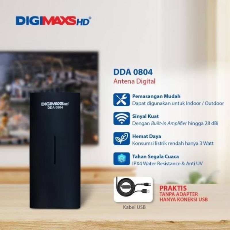 Digimax antena tv digital HD Indoor Outdoor DDA 0804