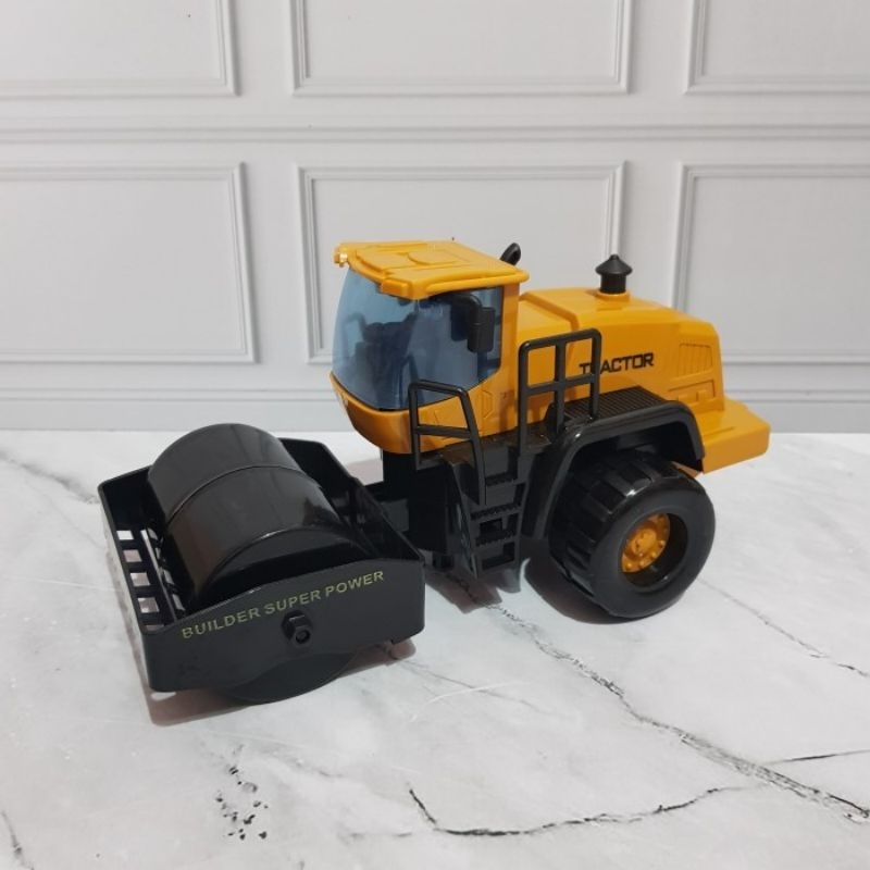 Mainan Diecast Mobil Road Roller Kontruksi - Mainan Traktor Roller
