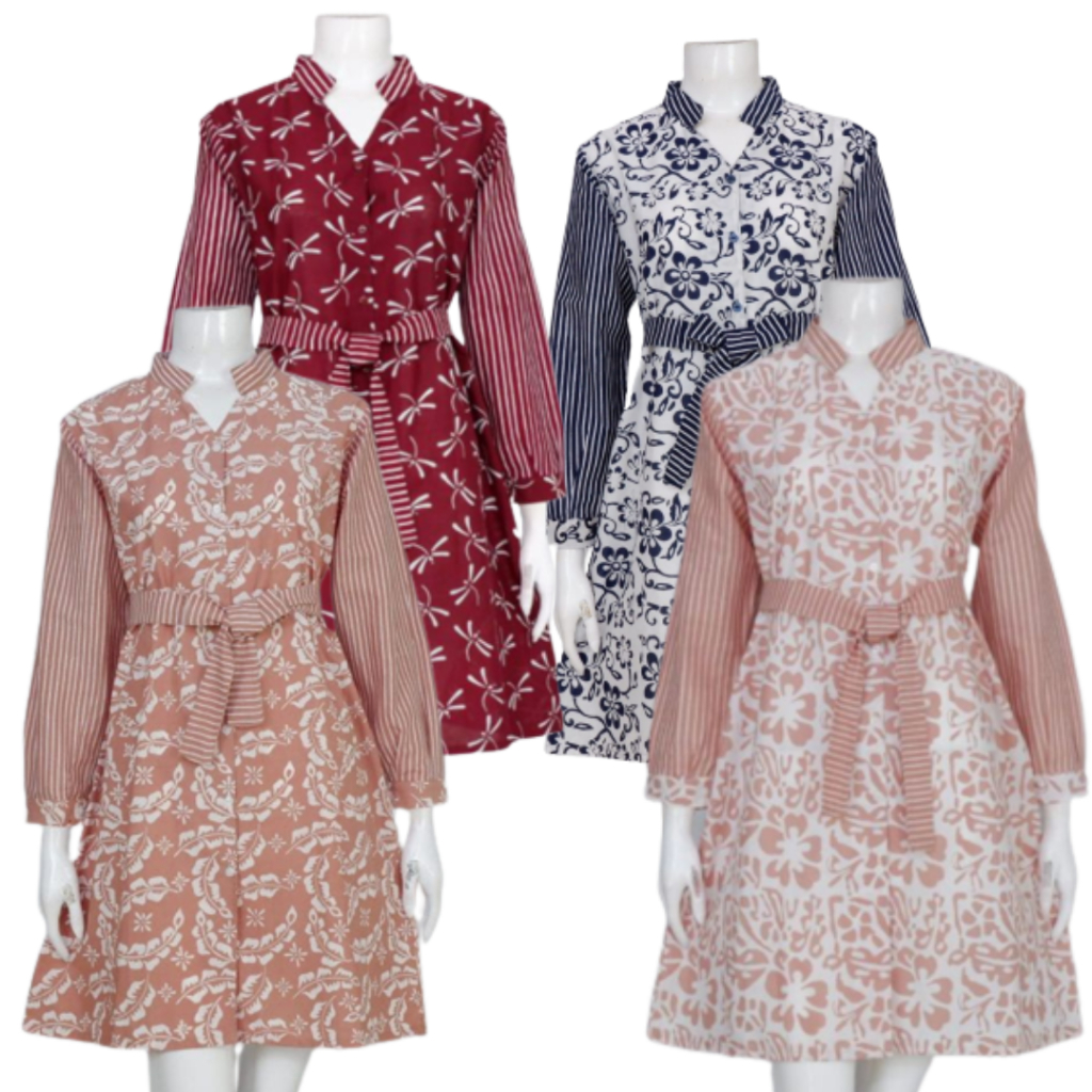 Elzaeda Tunik Batik Wanita Modern Sekar Kedaton LD 120, 130, 140 | Baju Kerja Batik Wanita Modern