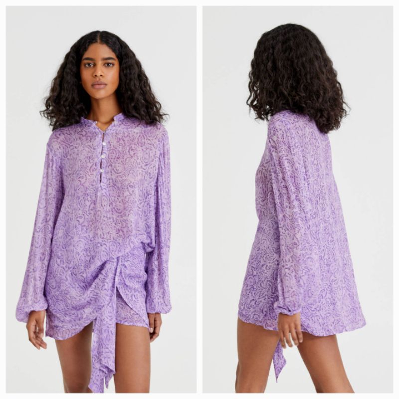 PULL&BEAR KEMEJA PRINTED TUNIC SHIRT BARU ASLI ORIGINAL