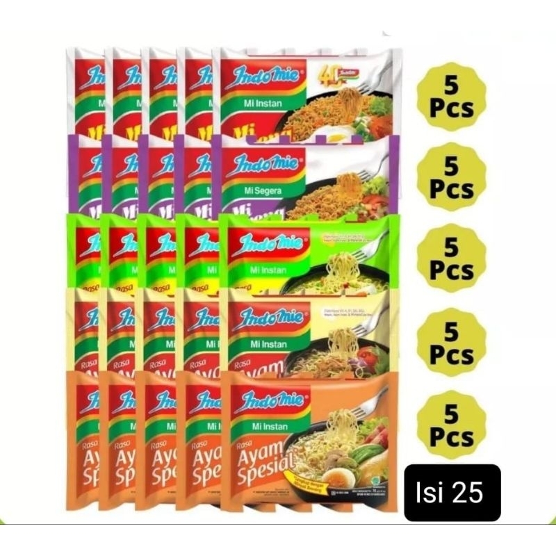 

PAKET CAMPUR/ MIX INDOMIE 1 DUS ( ADA ISI 25 CAMPUR DAN 40 CAMPUR )