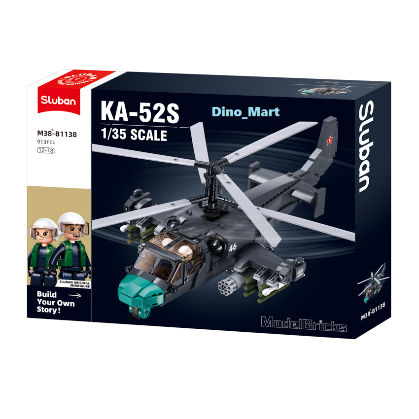 Sluban Model Bricks Helikopter KA-52S Gunship M38-B1138 - Dino_Mart