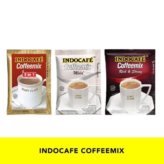 

INDOCAFE COFFEE MIX RICH & STRONG 10X27gr MILD 10X18gr 3 IN 1 10X20gr RENCENG