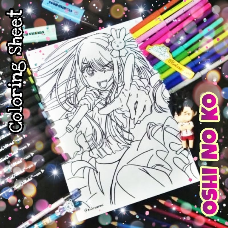 

coloring sheet anime Oshi no Ko oshinoko